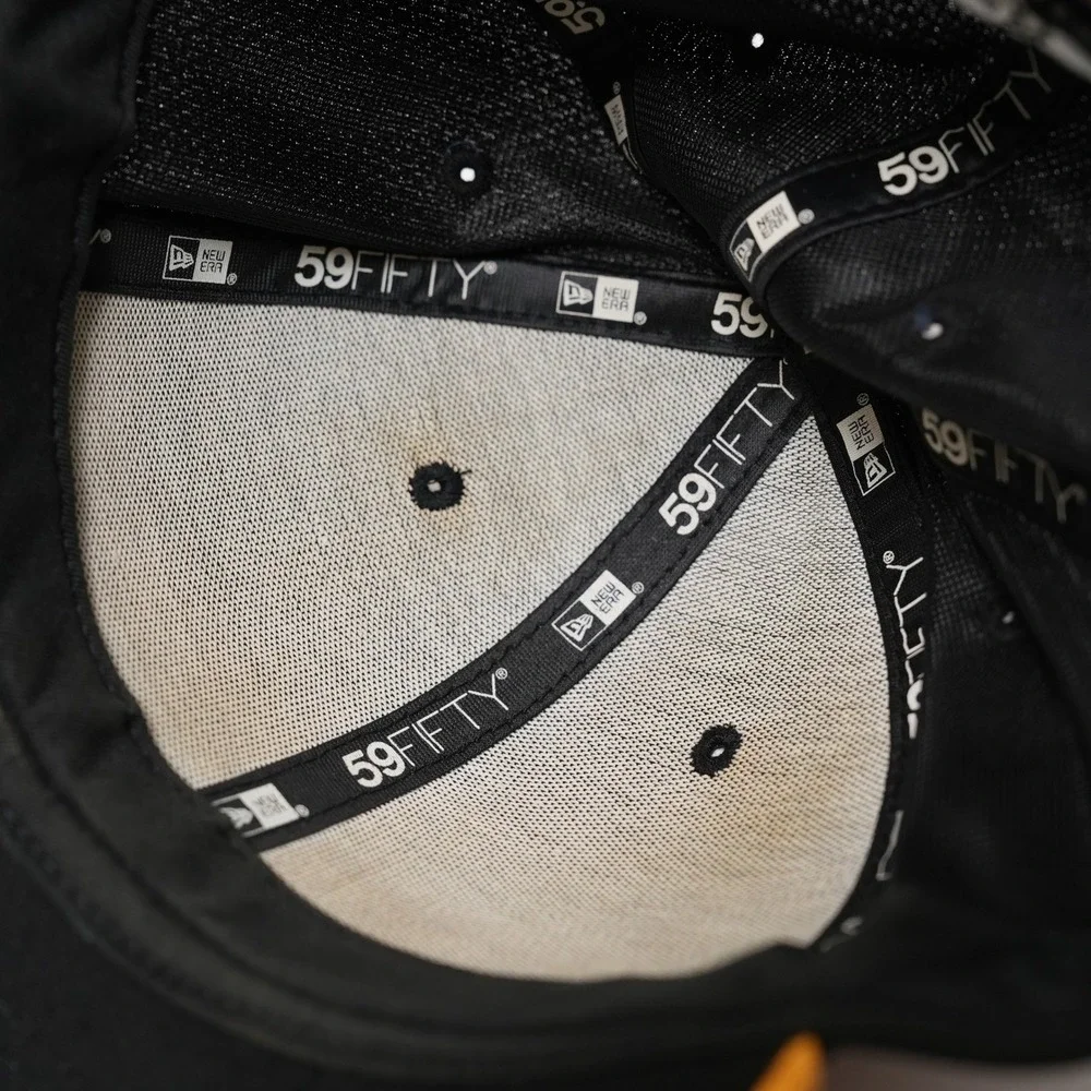 New‎ Era 59FIFTY Pittsburgh Pirates Hat Fitted Size 7 3/8 Black Yellow MLB